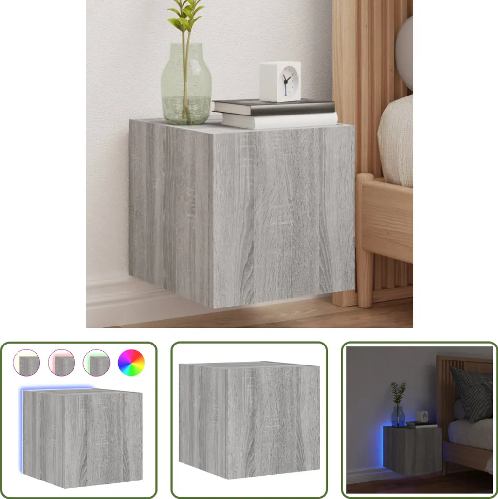 Mobile TV Sospeso Grigio Sonoma con LED: Eleganza Salvaspazio Moderno