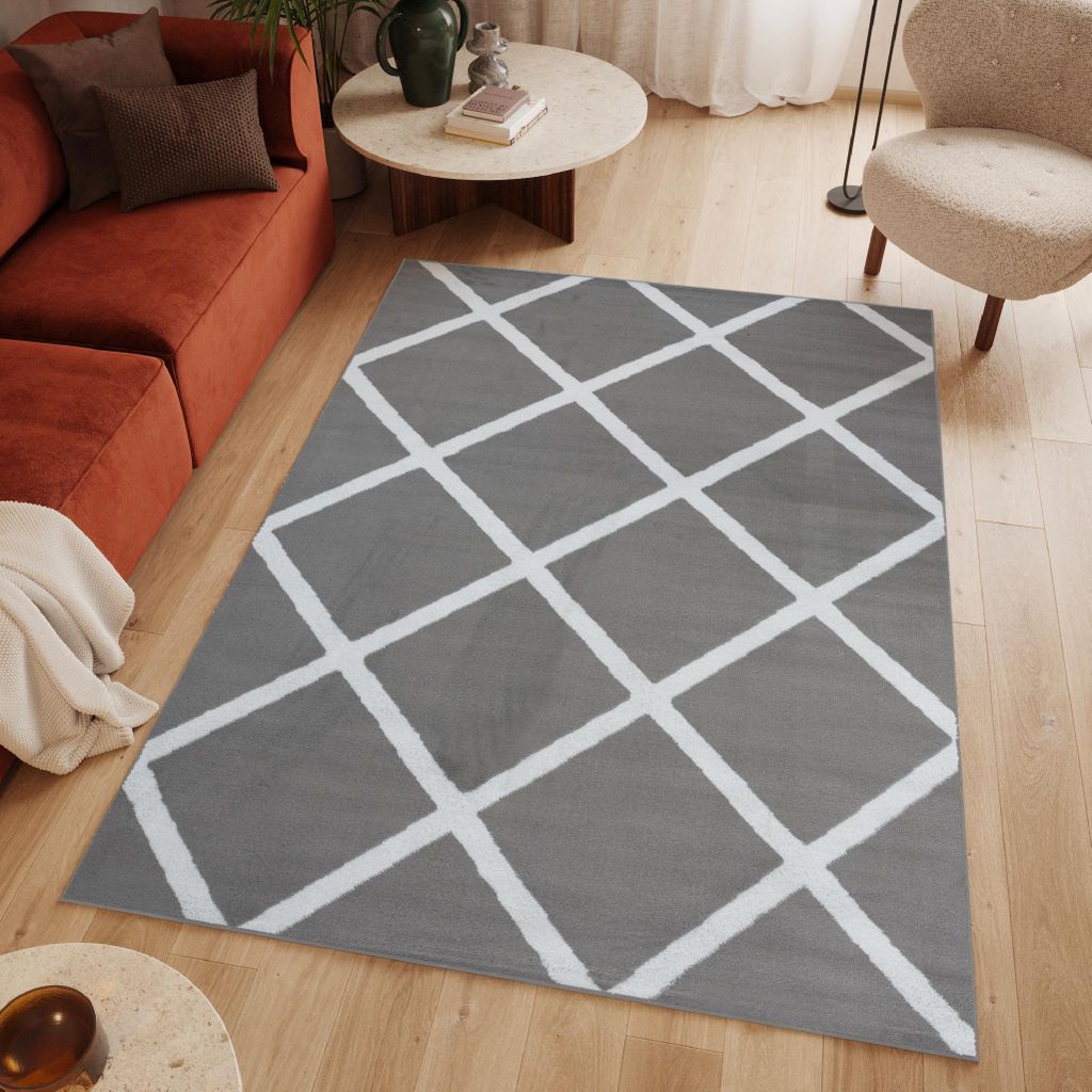 Tapiso Teppich LUXURY Modern Weiß Grau Wohnzimmer 300 x 400 cm