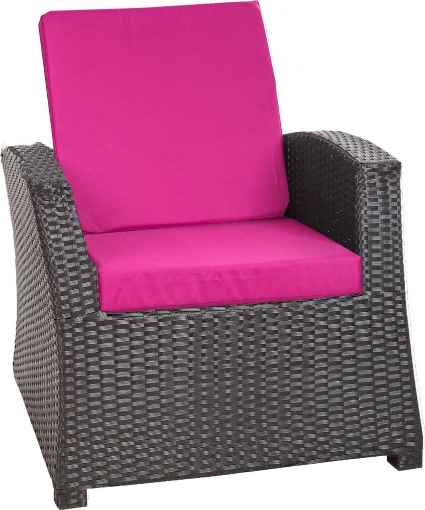Stuhlkissen 4er set rückenlehne Rosa, Polyrattan-Gartenstuhl Kissen 56x52x7cm, Kissen für Rattan-Sesselkissen, Sitzkissen für Gartenmöbel aus r...