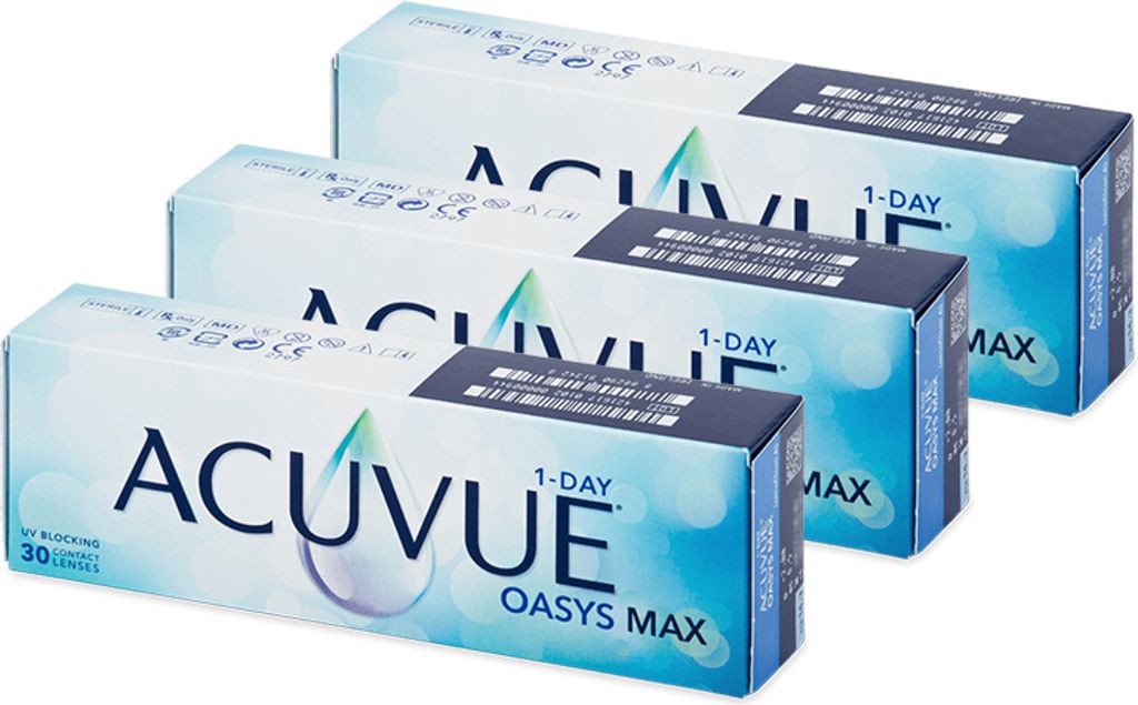 Acuvue Oasys Max 1-Day (90 Linsen) Stärke: -2.50, BC: 9.00, Produktbild 