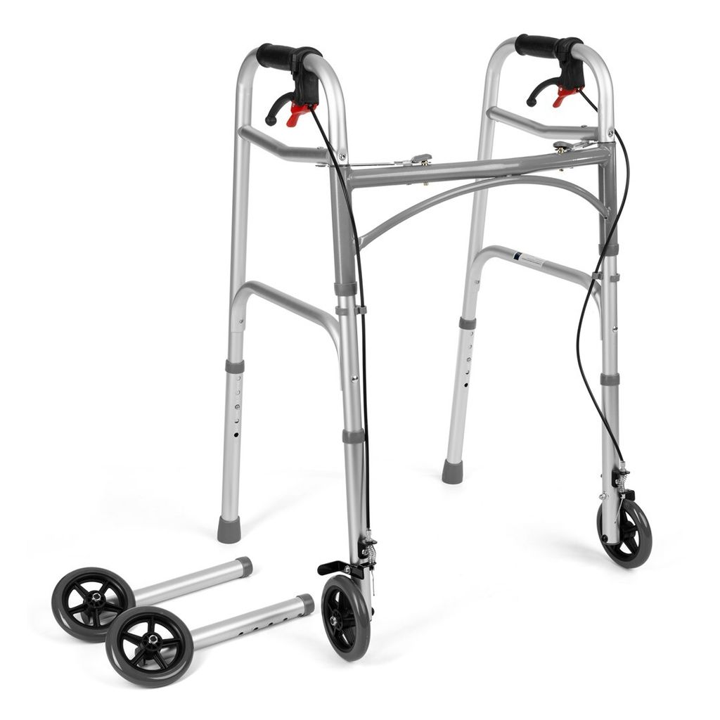Vierrädriger Rollstuhl mit Bremsen TIMAGO JMC-C 3223 Silber