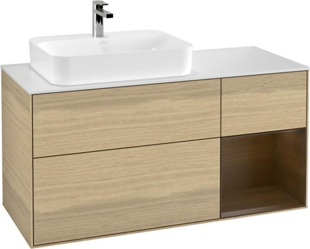 V&B Waschtischunterschrank Wandbeleuchtung Finion 120cm, Pl wh. m, Reg re wal ven, Oa ven