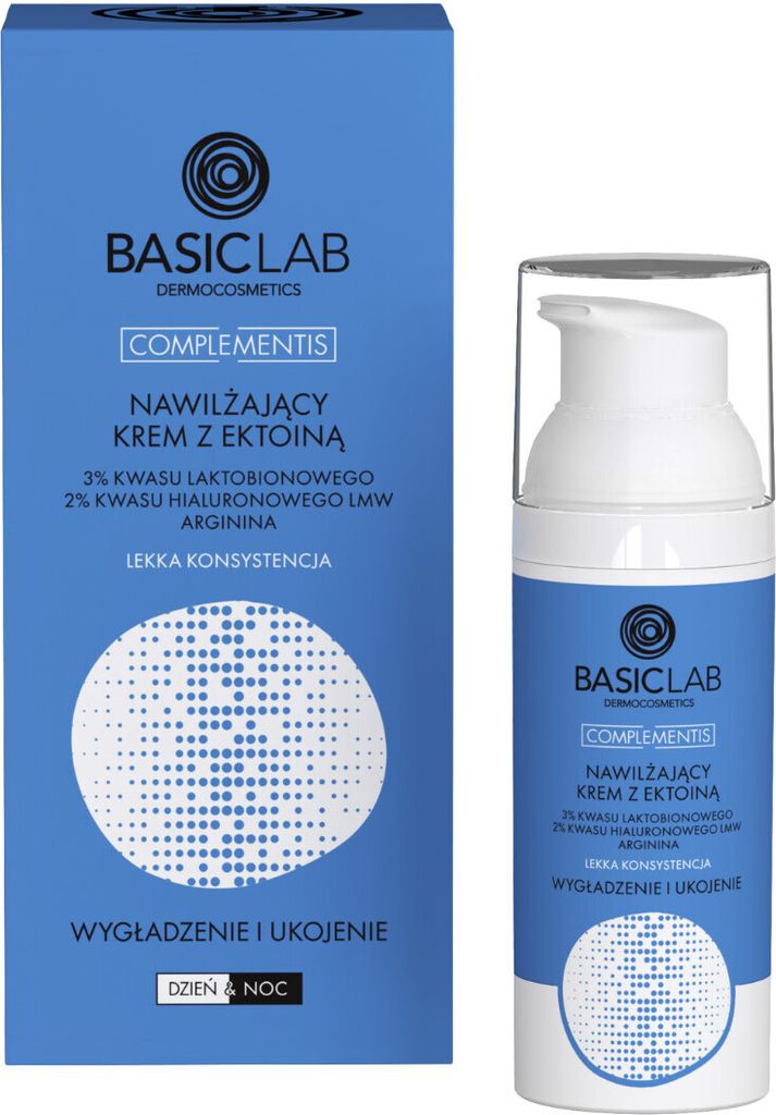 BasicLab Ectoin-Creme Leicht, Feuchtigkeitsspendend und Beruhigend, für Glättung, 50 ml