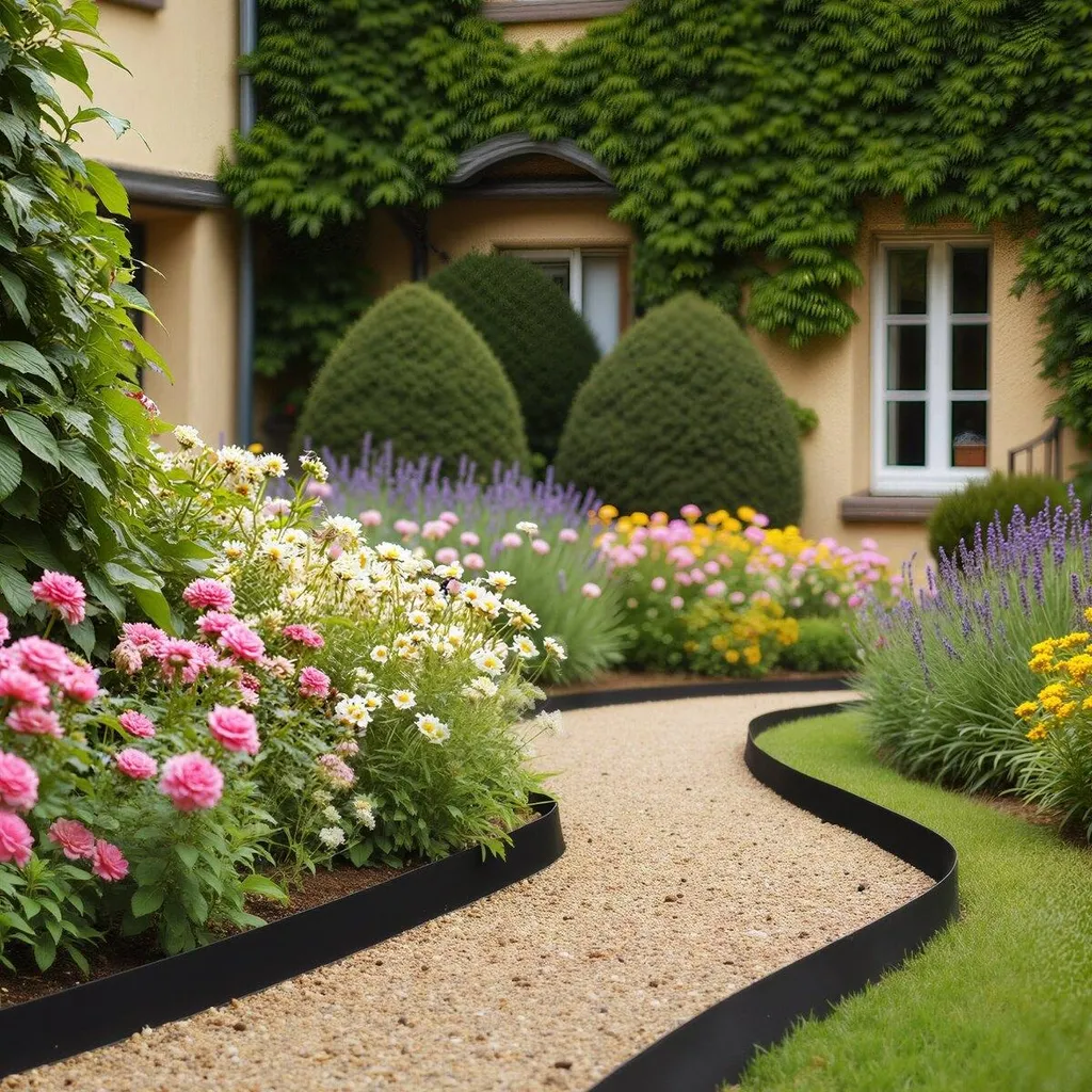 Bordure Jardin Sans Creusage 10m Résistante aux UV avec Kit de Fixation - 8