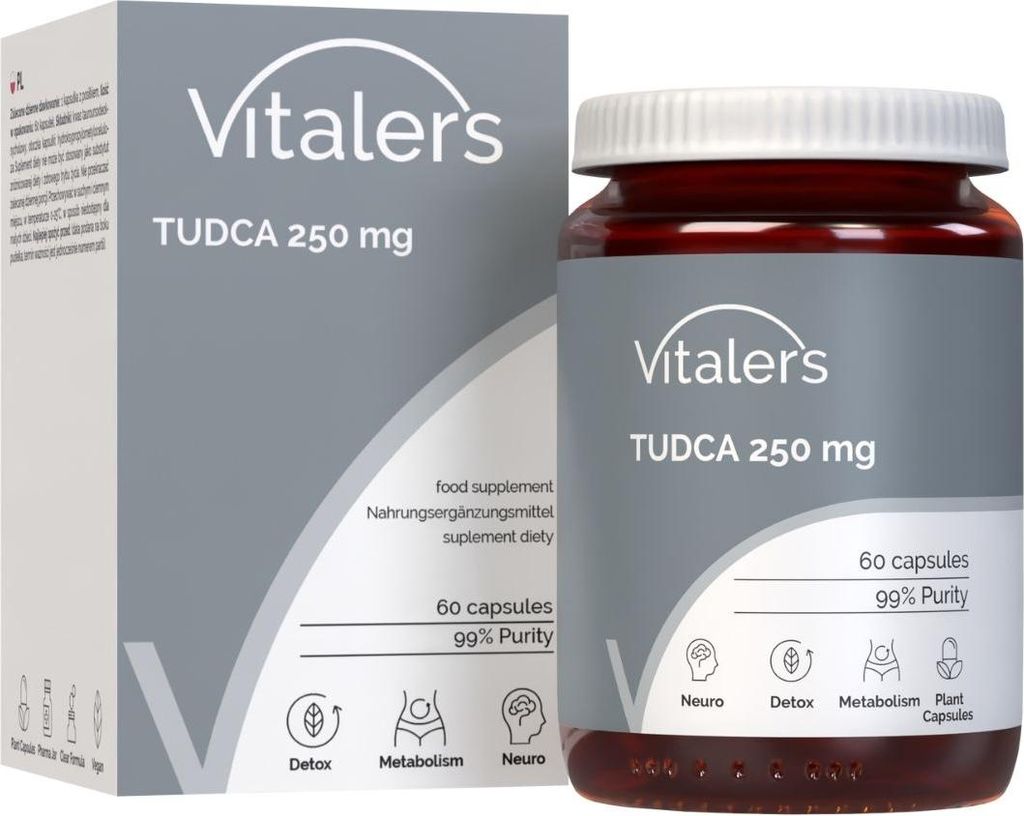 Vitaler's TUDCA 250 mg – 60 Kapseln, vegan, 2 Monate Einnahme, ohne Konservierungsstoffe, reine Zusammensetzung
