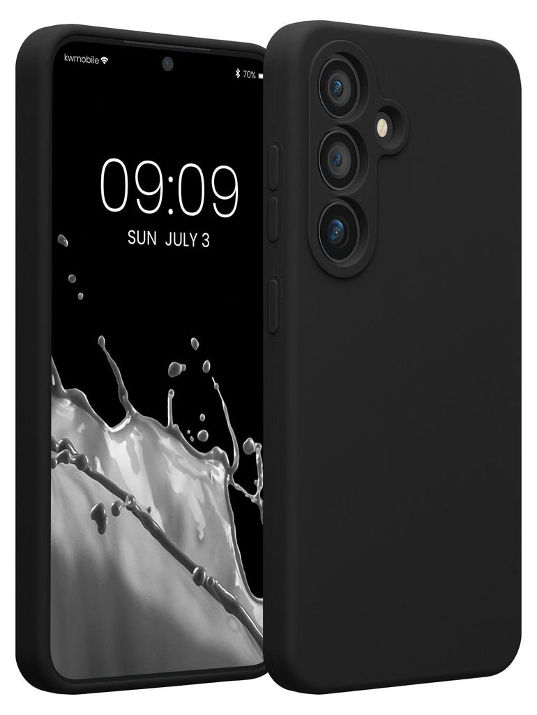 kwmobile Hülle kompatibel mit Samsung Galaxy S25 - Hülle Silikon gummiert - Handyhülle - Handy Case in Schwarz
