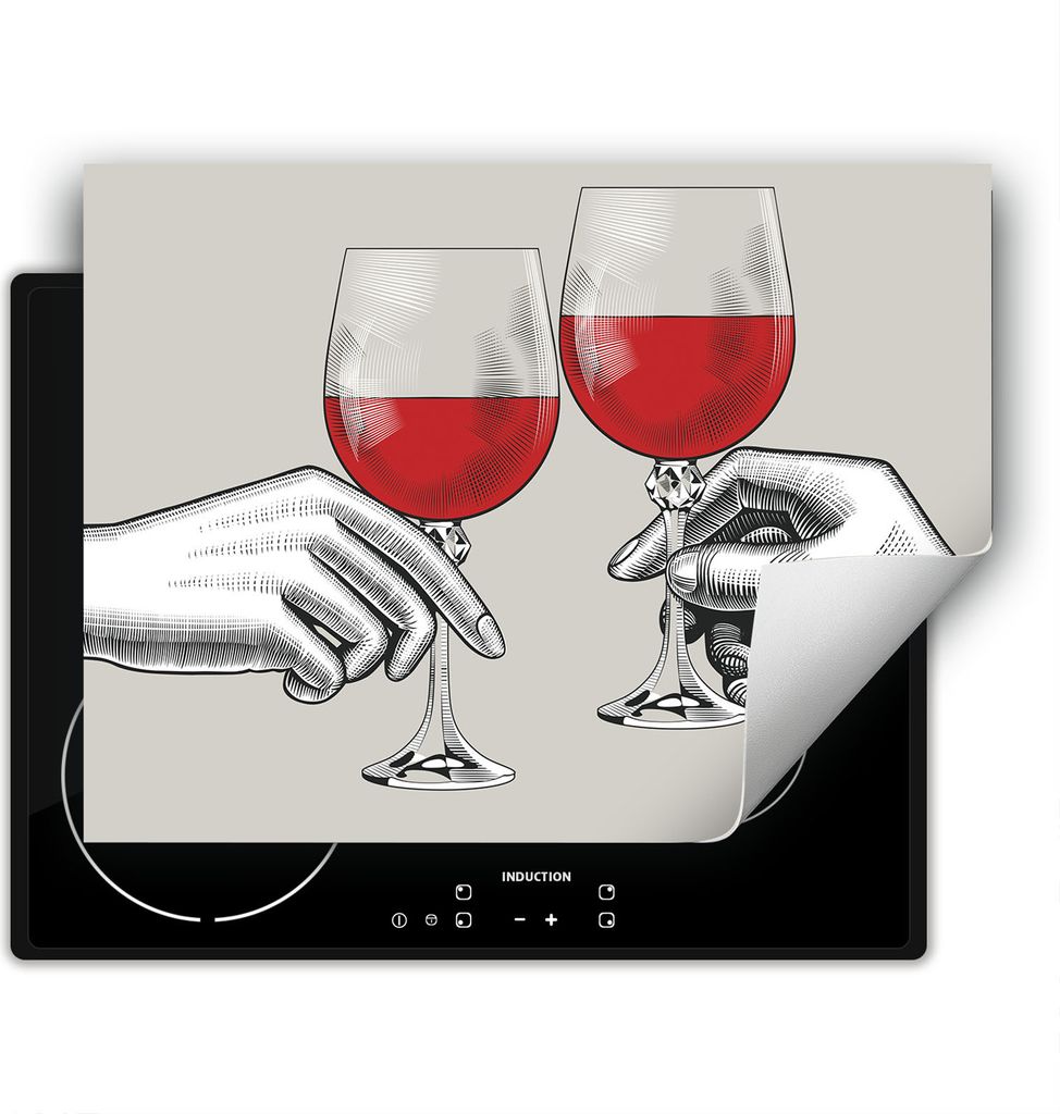 DarHaus Herdabdeckplatte 70x52 cm Anti Rutsch Matte Aufrollbar, grau - Wein