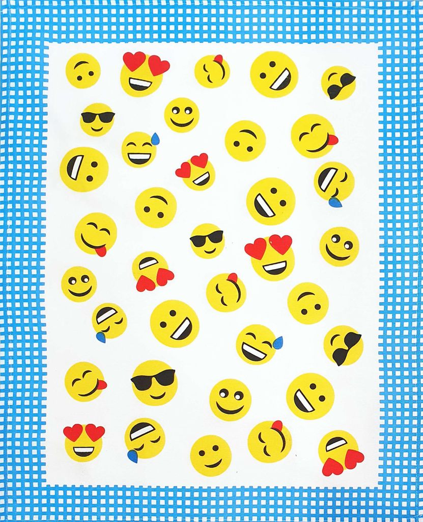 Torchon de cuisine 100 % coton, motifs émoticônes, 50 x 64 Image du produit 