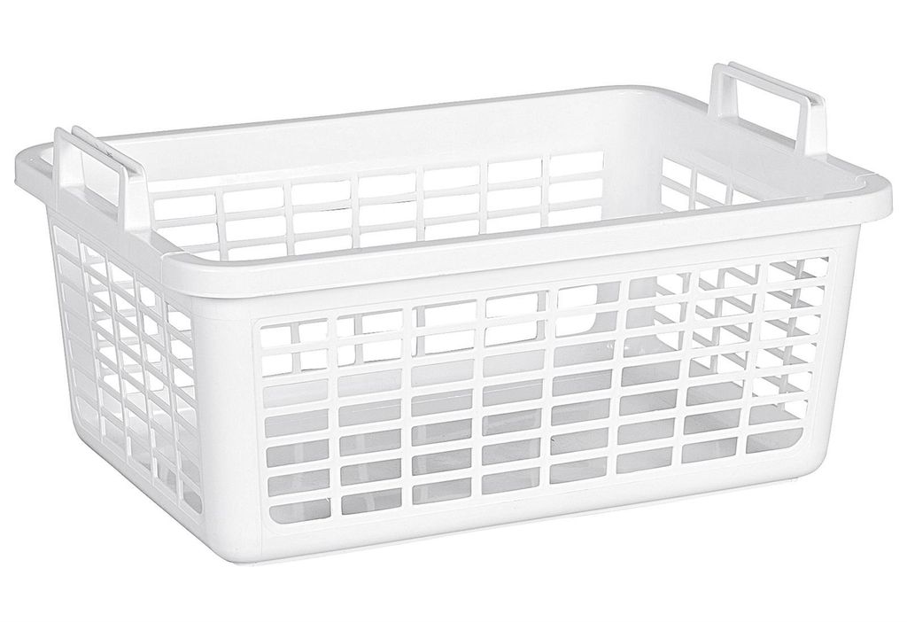 LOCKWEILER Wäschekorb 62x43x25cm 45 Liter Kunststoff weiß Immagine del prodotto 
