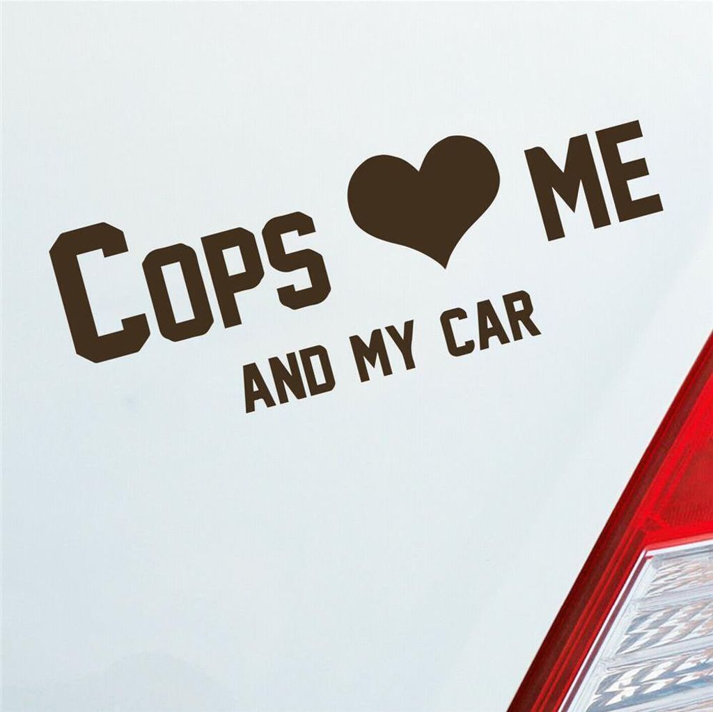 Auto Aufkleber Cops love me Tuning Polizei 10x36 cm Braun Produktbild 
