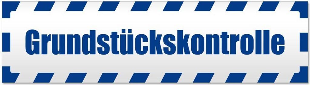 Kiwistar Grundstückskontrolle gestreift Magnetschild Schild magnetisch - 20cm Verkehrsblau - Magnetfolie für Auto PKW Kfz