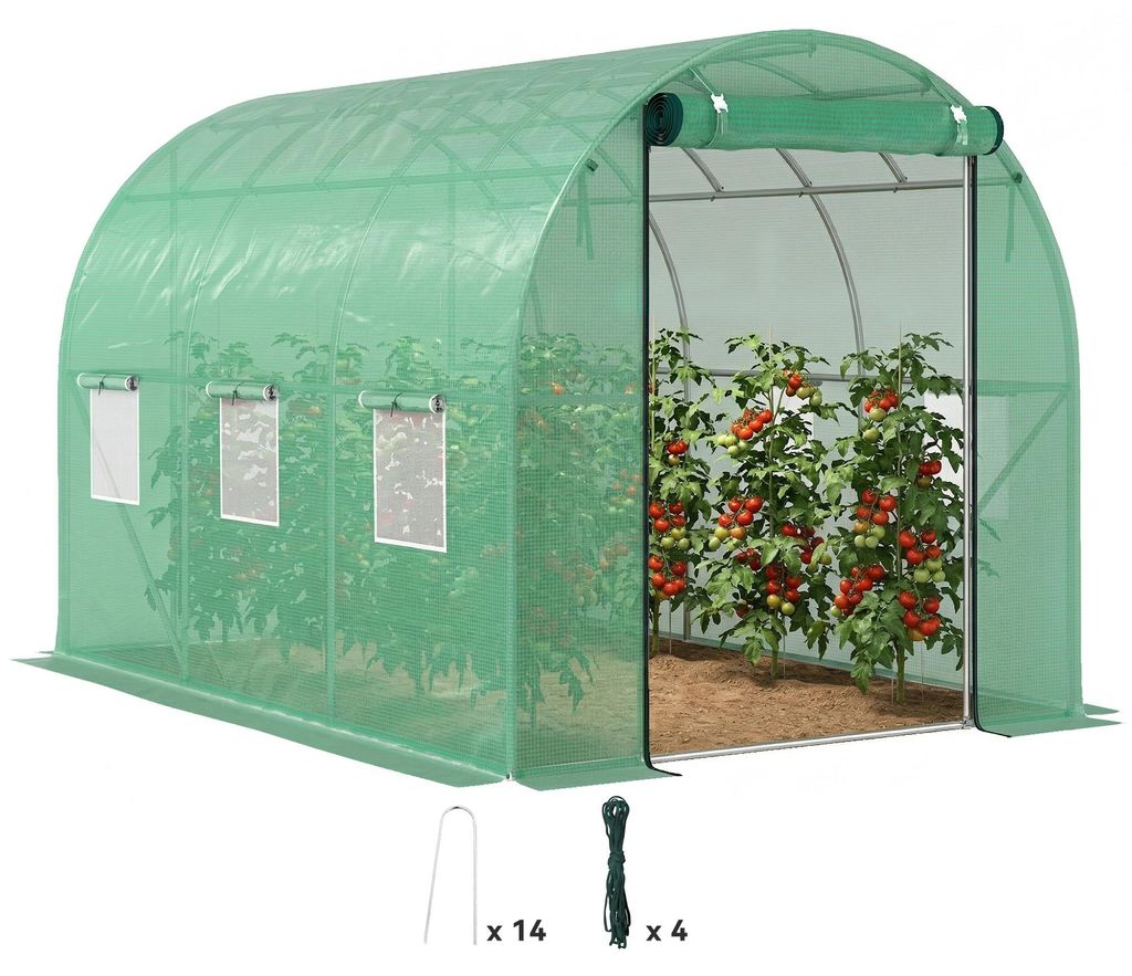 Serra Outsunny, circa 3 x 2 x 2 m, serra in plastica con 6 Immagine del prodotto 