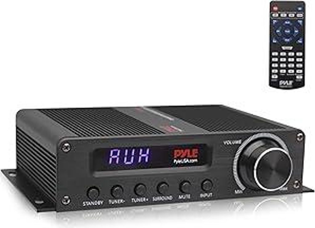 Pyle HiFi Verstärker 100W – Bluetooth Verstärker, Amplifier 5.1 Kanal Receiver mit HDMI, AUX, FM-Antenne, Subwoofer-Eingang, 12?V Adapter – 4...
