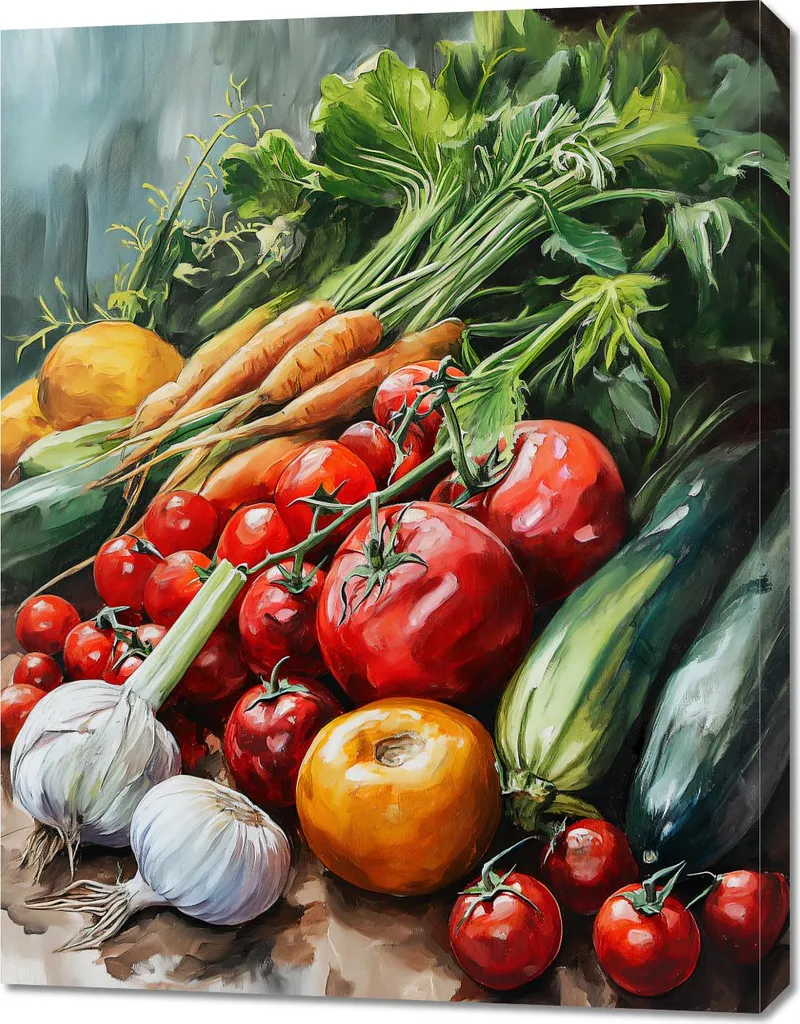 Image Grand Format 70x90 cm Thème Maraîcher Riche en Couleurs et Détails