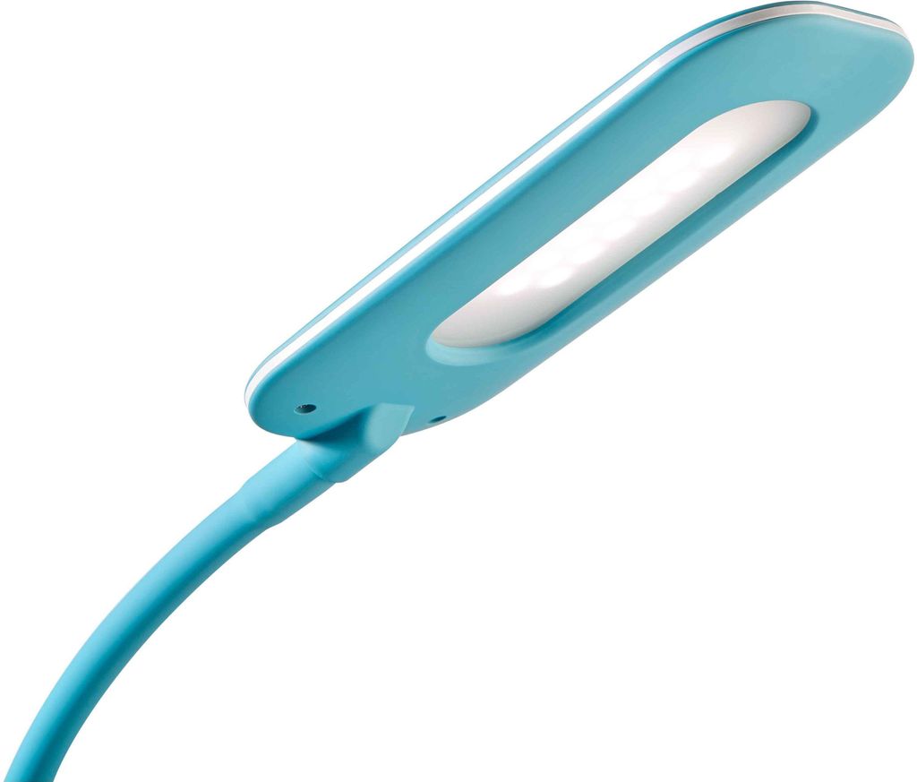 LED-Tischleuchte, Blau, flexibler Lampenarm, 3-fach Produktbild 