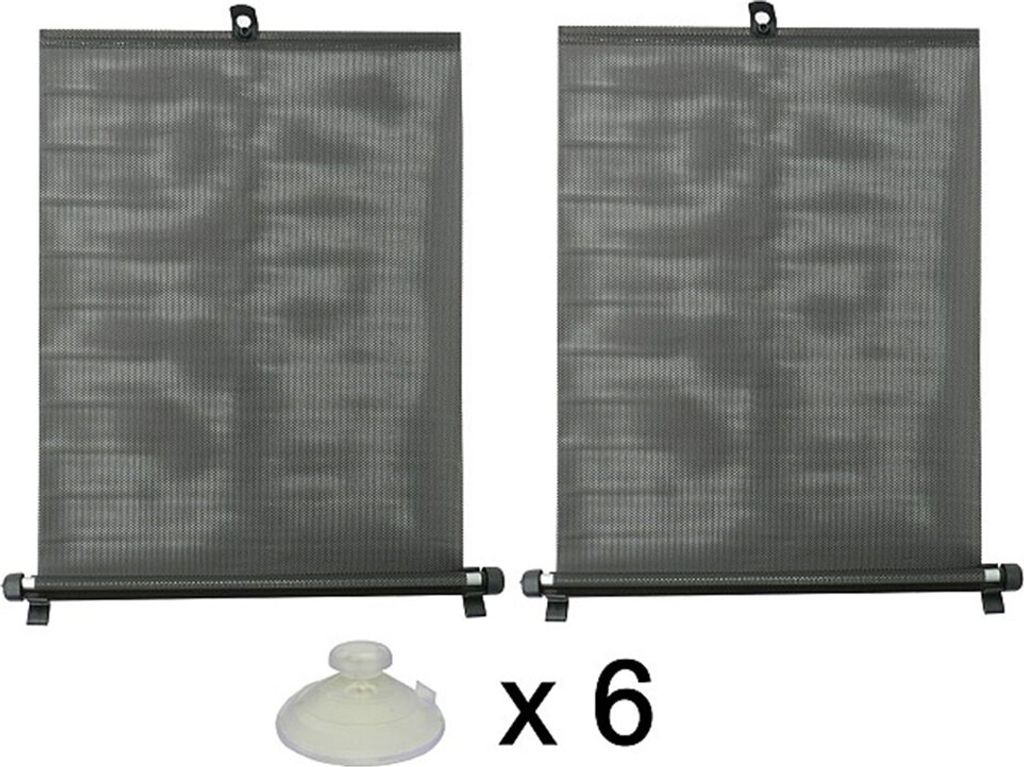 Auto Sonnenschutzrollo 2er Set 50cm Schwarz UV Schutz Fensterblende