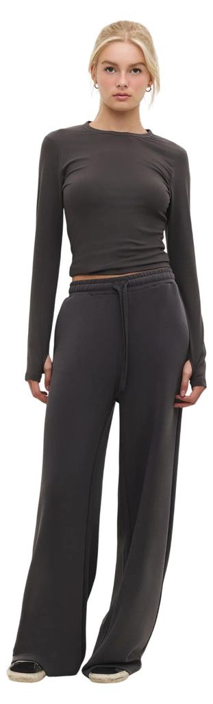 Weite Jogginghose, smoked color, S