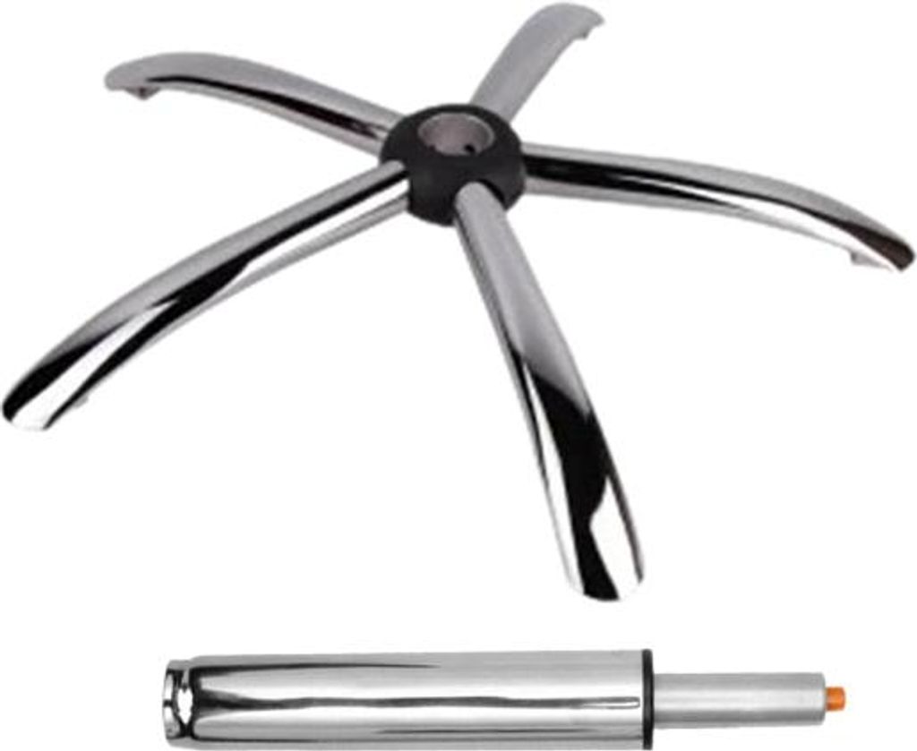 Chefsessel-Fußkreuz, 60 cm, und Gasdruckfeder, für Bürostühle, silber, 35 cm