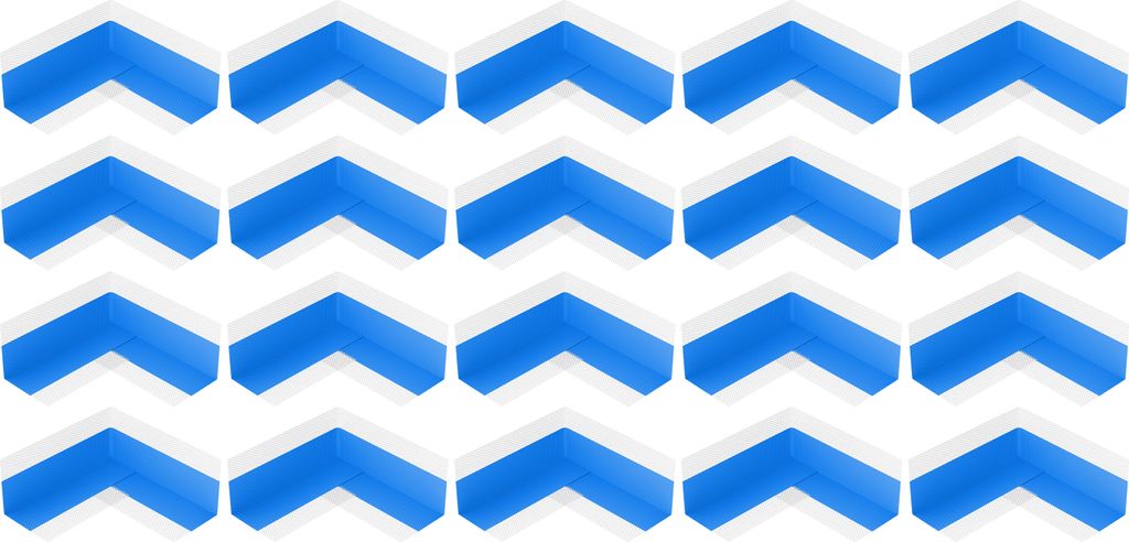 Isolbau Innenecke P2 Blau - 20 Stück - Wasserdichtes Eck-Dichtband für Sanitär, Dusche, Bad, Fliesen, Balkon Eckabdichtung Dichtecke Abdichtung ...