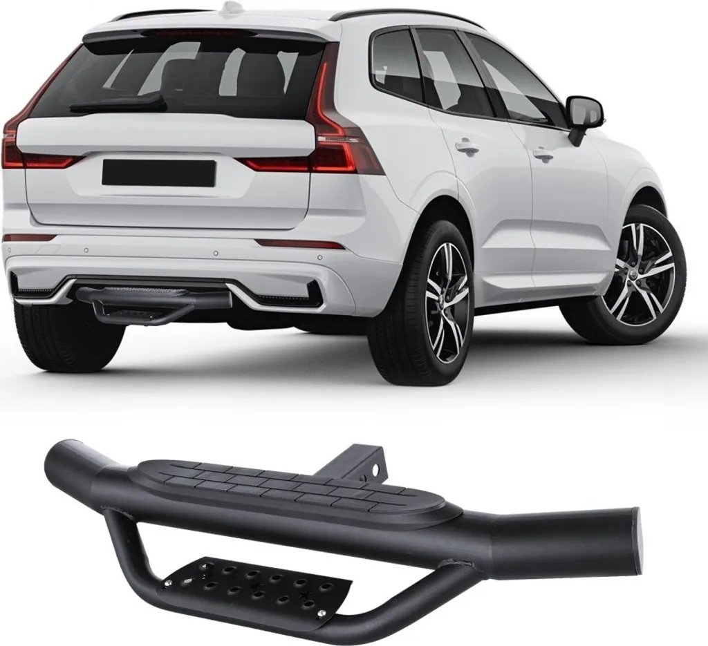 Marchepied d'attelage 93 cm en acier robuste avec protection de bumper