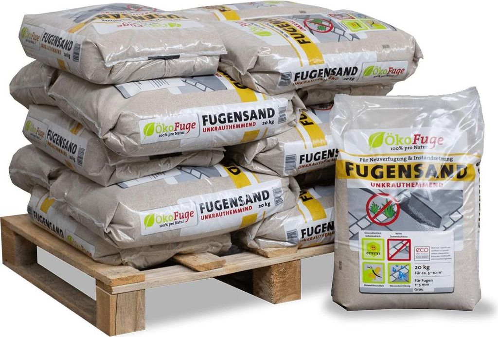 ÖkoFuge Fugensand Grau 20kg x 15 Sack 300kg Palette