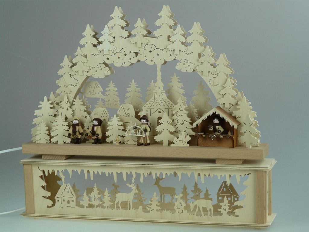 Original Erzgebirgischer Marken Schwibbogen Lichterbogen 50 x 43 cm K50-4_38