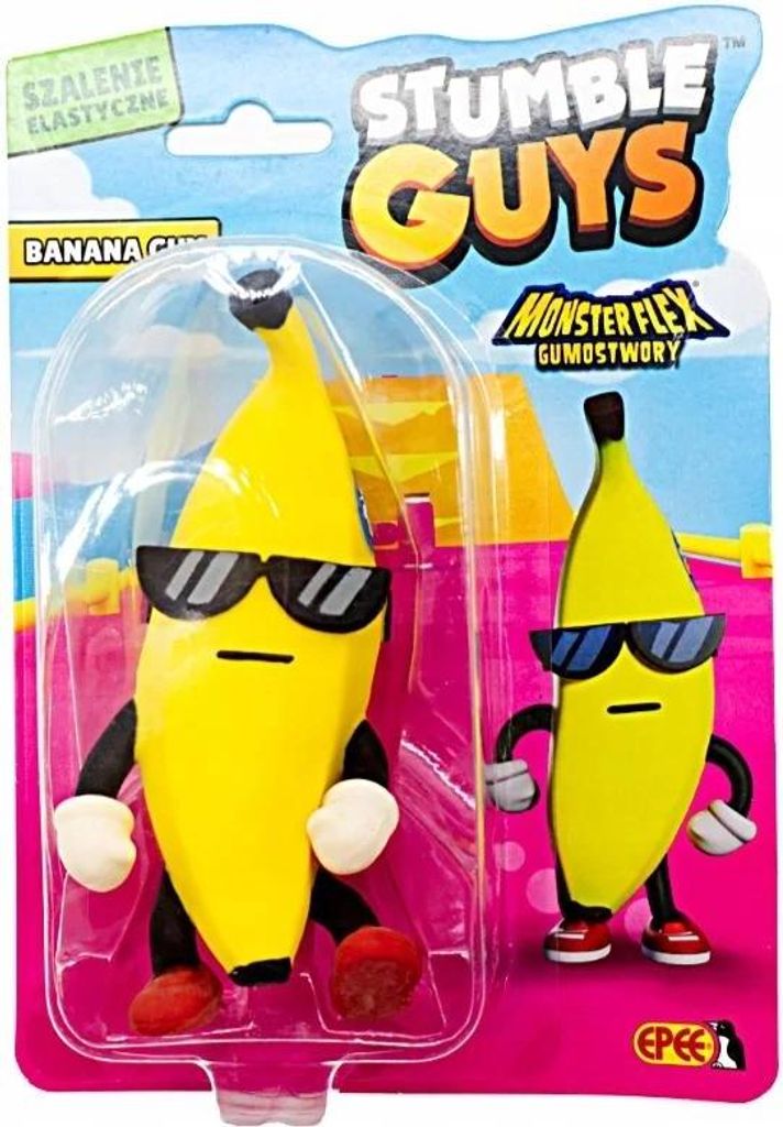 Gummifigur Stumble Guys Banana Guy, elastisch Produktbild 