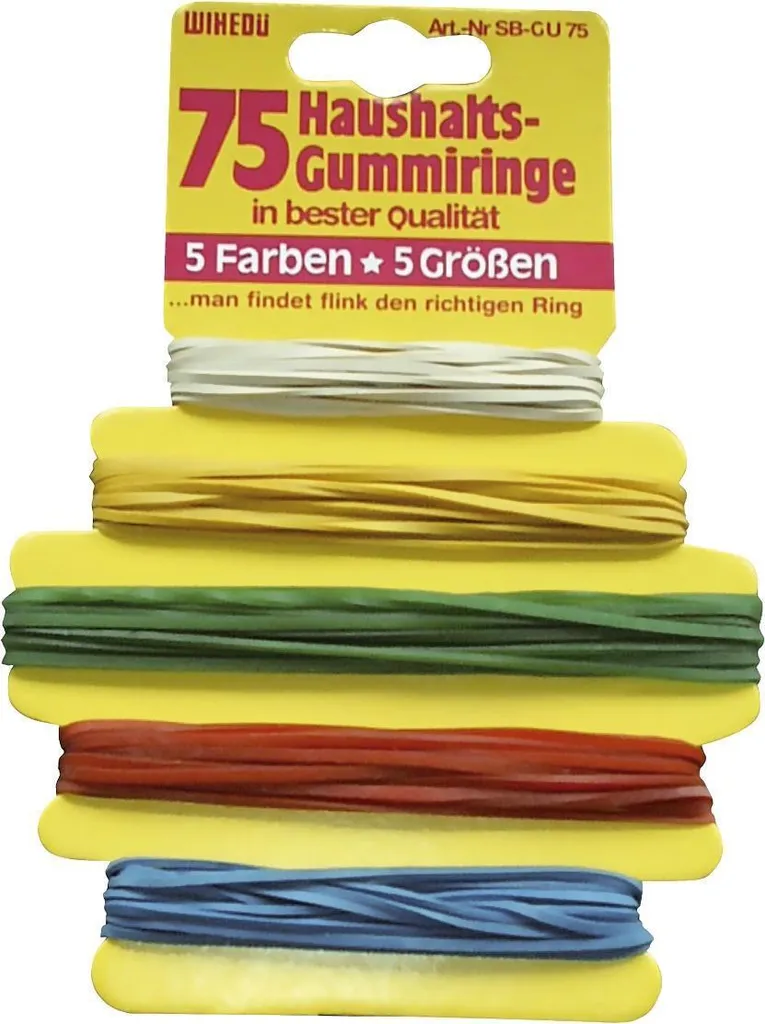 WIHEDÜ 510010 : lot de 12 anneaux en caoutchouc élastiques assortis