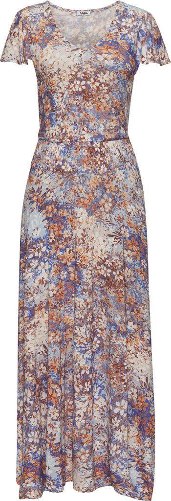 Buffalo Maxikleid blau-orange bedruckt Größe 38