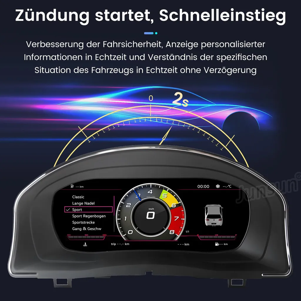 Compteur de vitesse numérique LCD pour Golf V avec Android Auto et CarPlay - 7