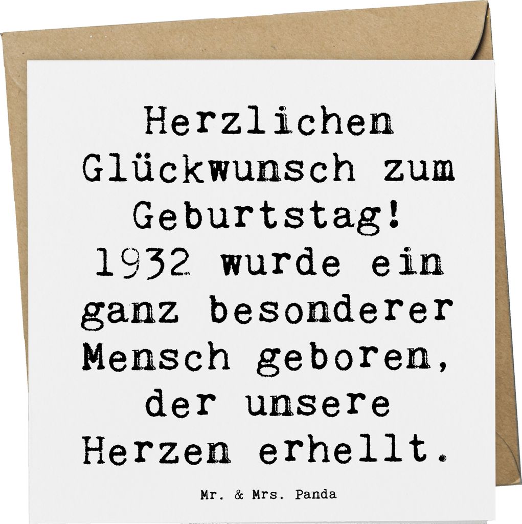 Mr. & Mrs. Panda Grußkarte Spruch 1932 Geburtstag - Weiß - Geschenk, faltkarte, Glückwunschkarte, doppelkarte, Happy Birthday, Alter, Klappkarte...
