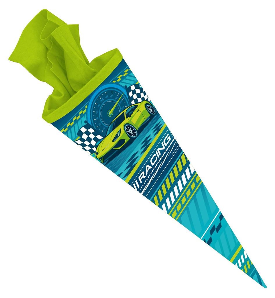 itenga Schultüte 70cm rund Rennauto NITRON Zuckertüte Produktbild 