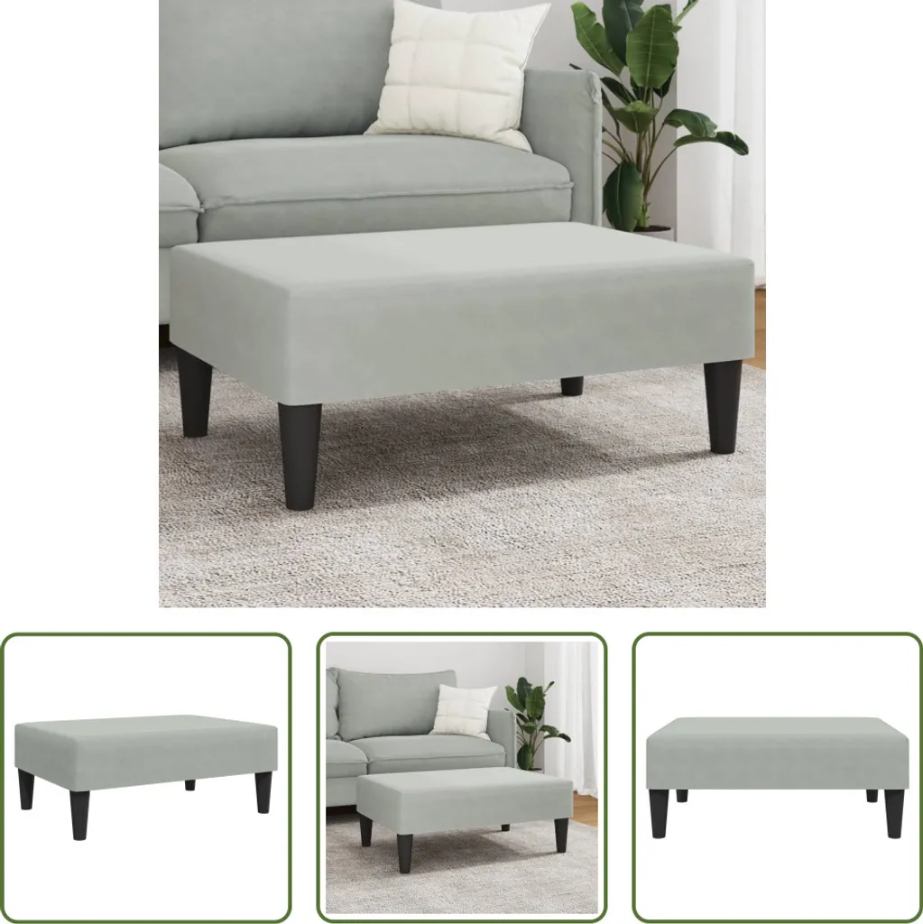 Crea il tuo Angolo Relax con lo Sgabello in Velluto Grigio 77x55x31 cm