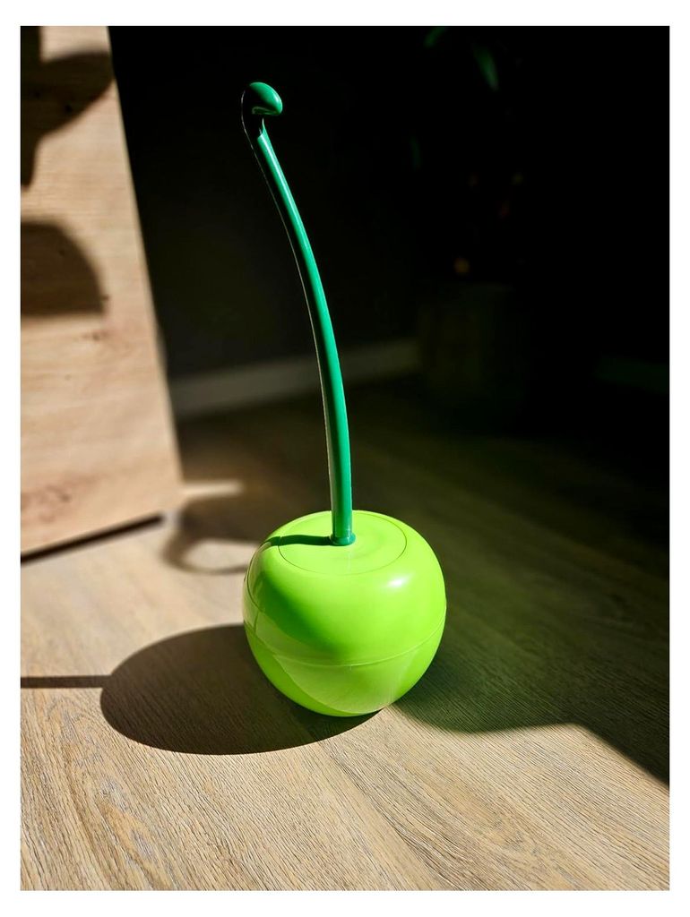 WC-Bürste Apfel - humorvolle Toilettenbürste mit Halter - Geschenkidee für Gäste-WC, Bad und Toilette - originelle Badezimmerdekoration - Toile...