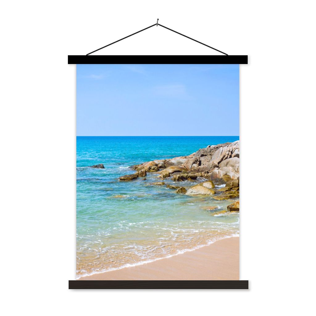 MuchoWow Textilposter Strand - Meer - Tropisch - Sommer 40x53 cm mit schwarzem Rahmen - Abbildung