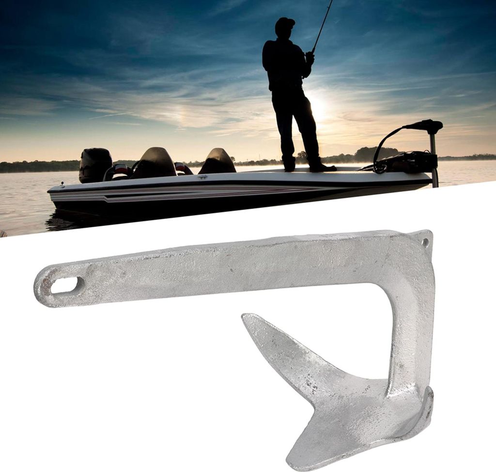 Bruce Style Bootsklauenanker, 2,5 kg, Kohlenstoffstahl, pflugförmig, schnelle Einstellung für Marine-Yacht-Kajak