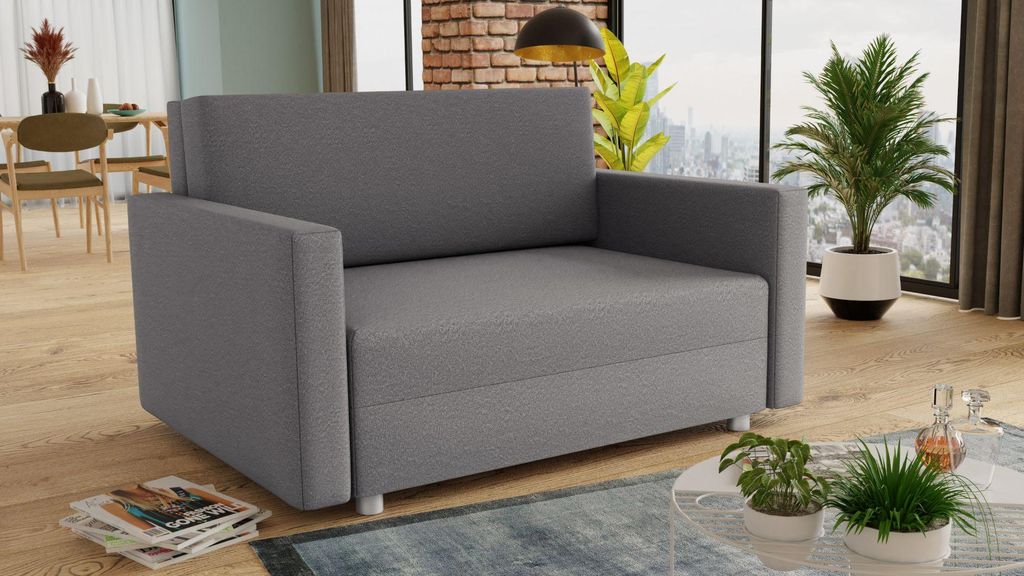Schlafsofa Pura Maxi mit Bettkasten - Polstersofa mit Schlaffunktion, Sofa, Bettsofa, Wohnlandschaft (Grau (Suedine 06))