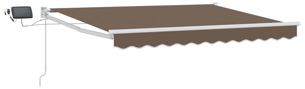 Manuelle Gelenkarmmarkise mit LEDs Taupe