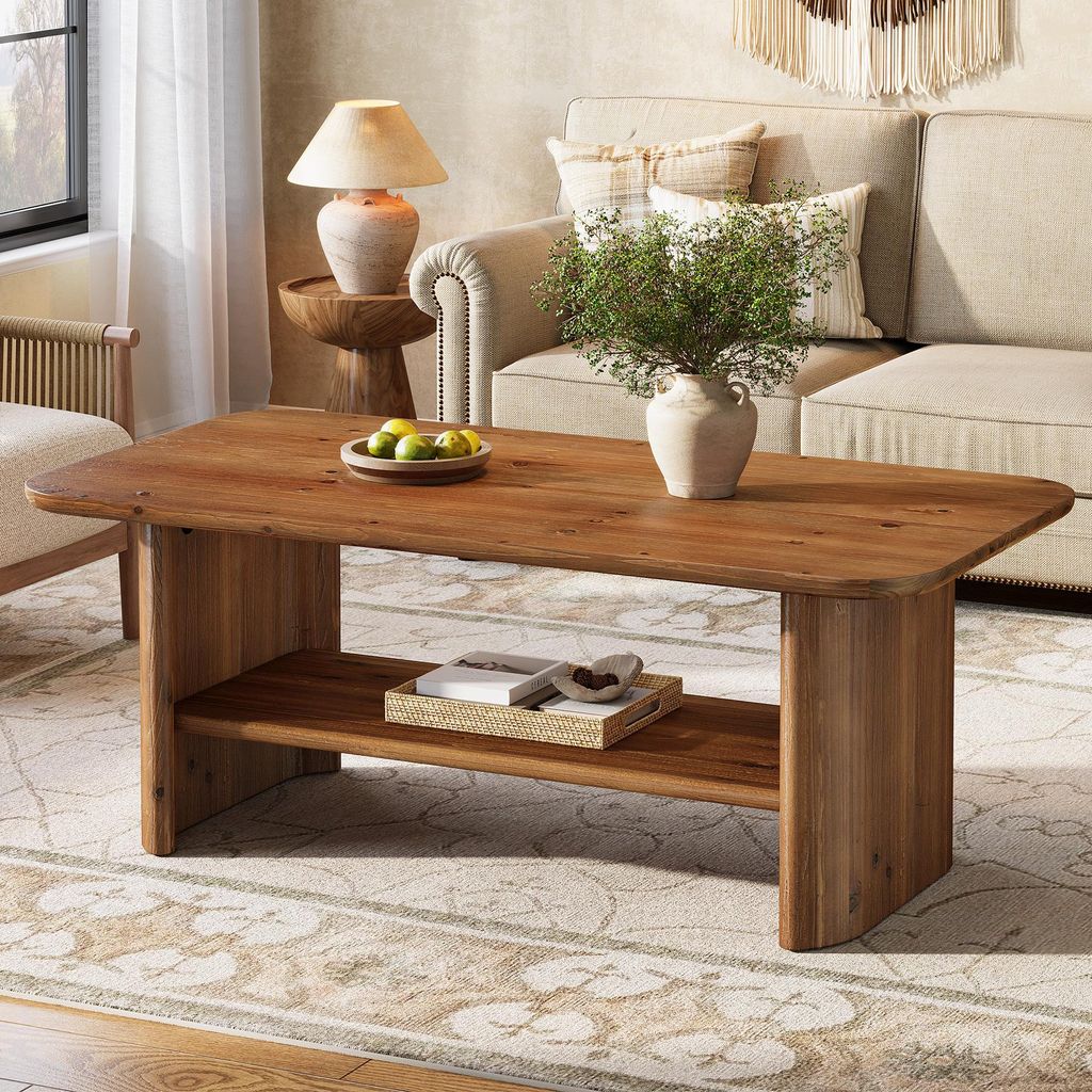Table basse, 120 cm table d'appoint, table de salon en bois Image du produit 