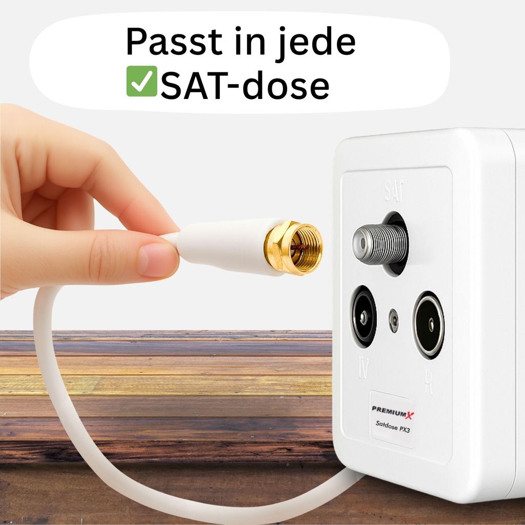 10m TV Sat Antennenkabel F-Quick Stecker Für Fernseher