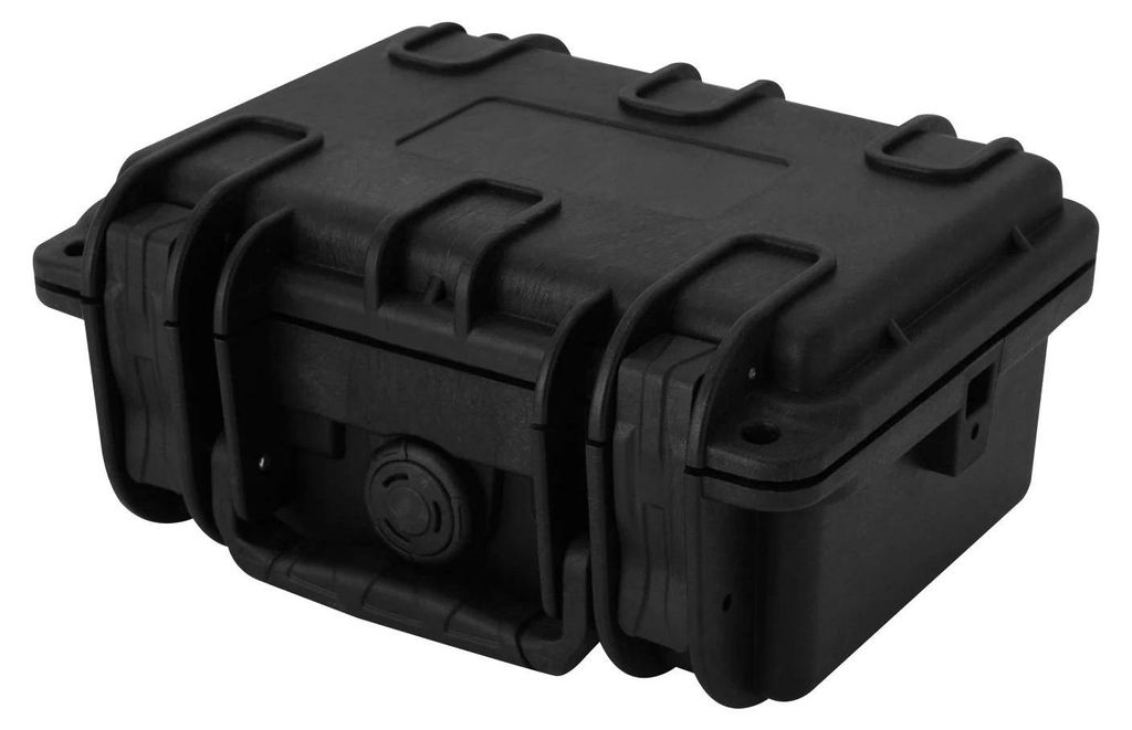 Wasserdichte Schutzbox - Hartschalen Aufbewahrungsbox - IP67 Gerätekoffer - 21,6×18×10,3 cm - 1,8 l Volumen - 2 Schlossösen - Schwarz