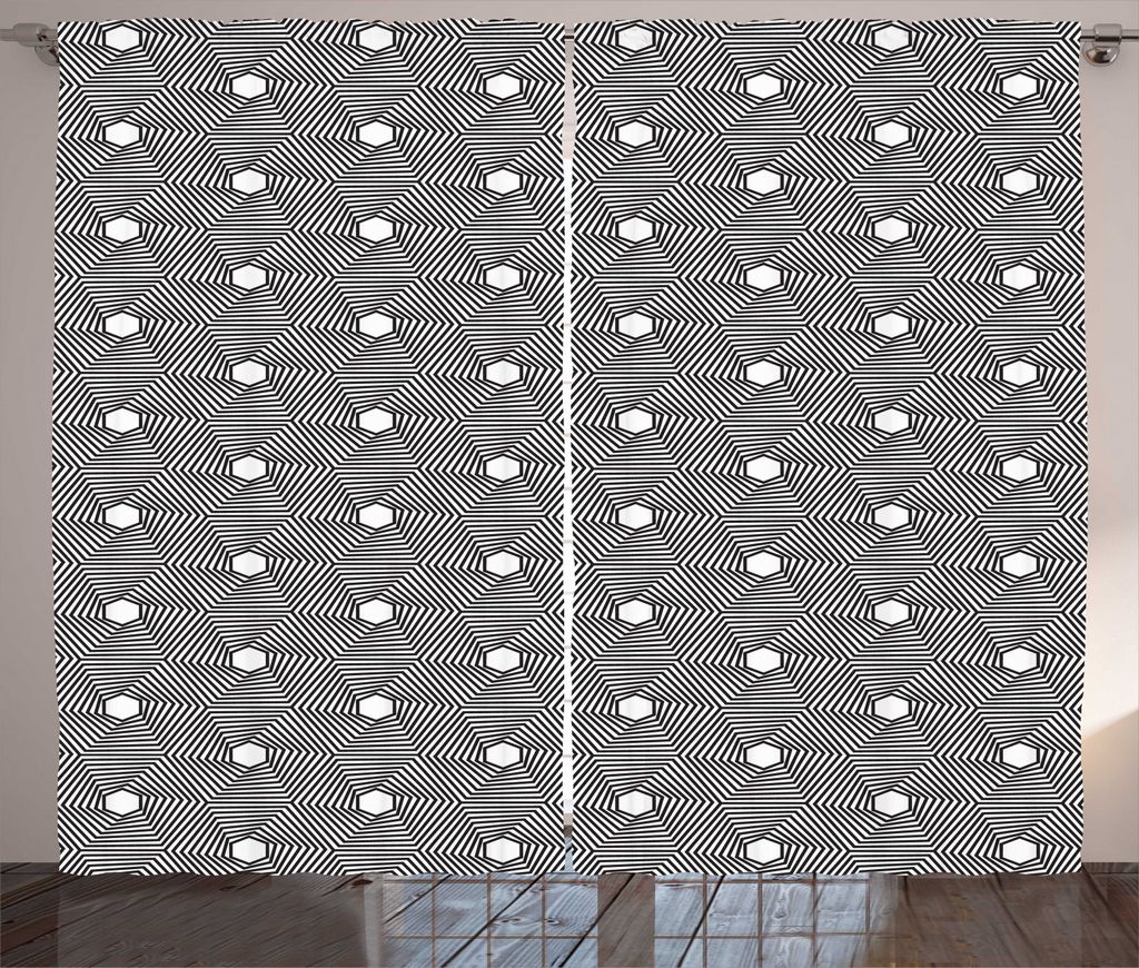 ABAKUHAUS verrückte Kunst Rustikaler Gardine, Blumen Wie Formationen, Schlafzimmer Kräuselband Vorhang mit Schlaufen und Haken, 280 x 225 cm, Cha...