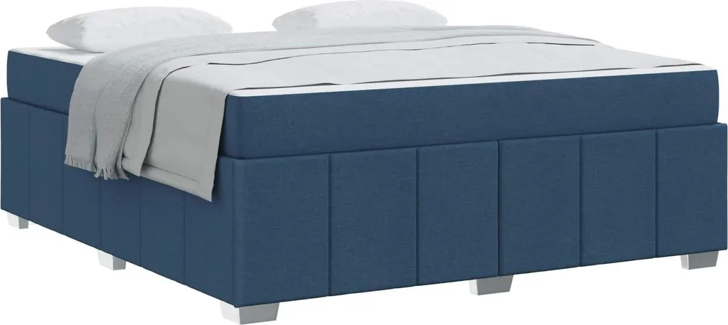 Cadre de lit avec matelas 180 x 200 cm en tissu bleu vidaXL moderne