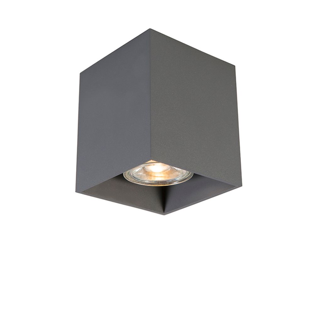 QAZQA - Modern Moderner AufbauSpot I Spotlight I Deckenspot I Deckenstrahler I Strahler I Lampe I Leuchte Dunkelgrau GU10 50mm - Qubo I Wohnzimmer ...