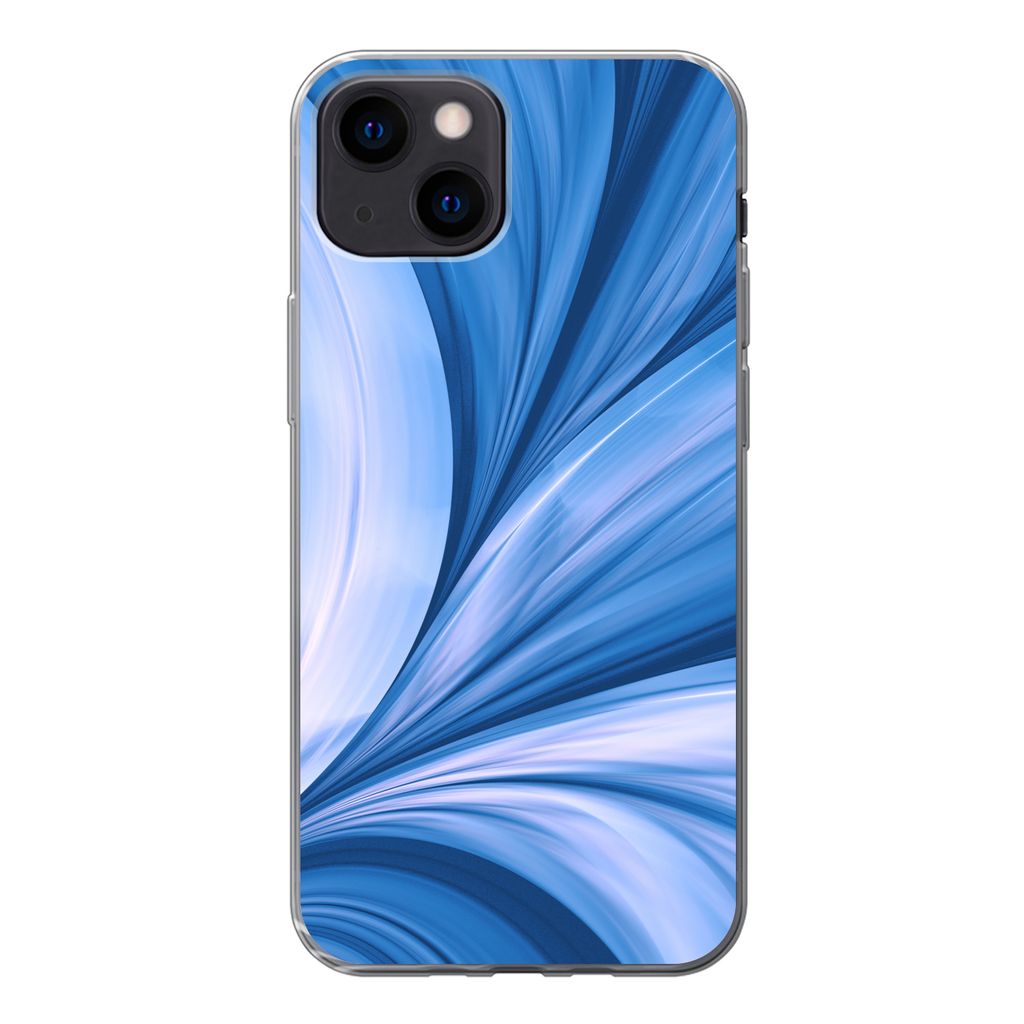 MuchoWow Handyhülle Schutzhülle Hülle für iPhone 13 mini Blau - Abstrakt - Design Silikon Softcase Handy Hülle - Softcase