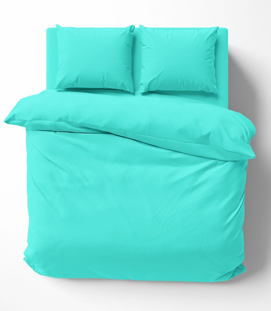 Uni Bettwäsche 200x200 cm petrol türkis Doppelbett Produktbild 