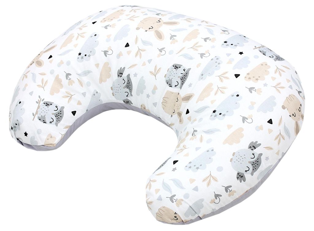 TupTam Baby Stillkissen Klein mit Baumwoll-Bezug, Farbe: Hase / Eule