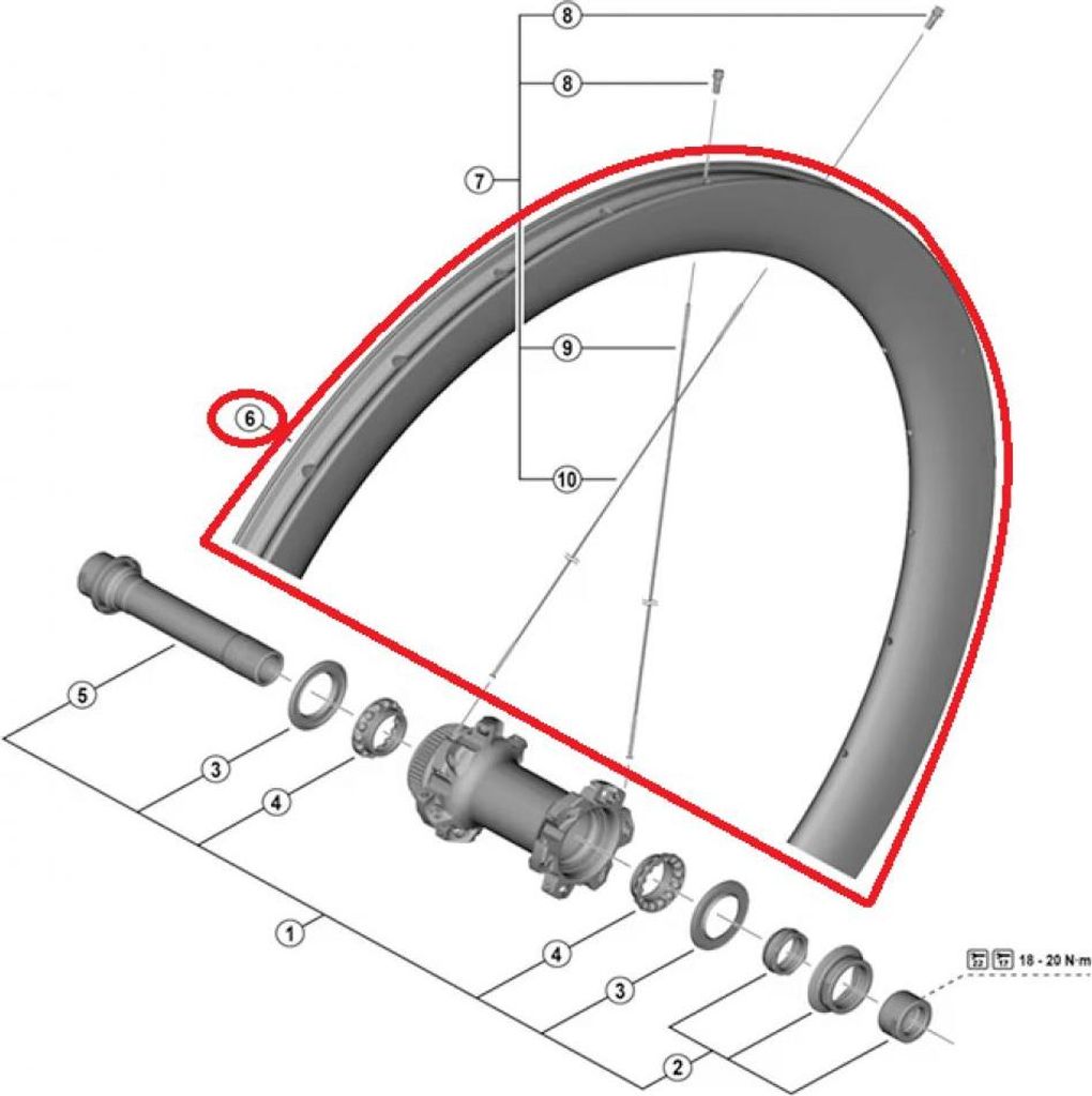 Shimano Rim For Complete Wheel,For Wh-R9270-C60- F, Front:12Mm E-Thru, 24H Tu...