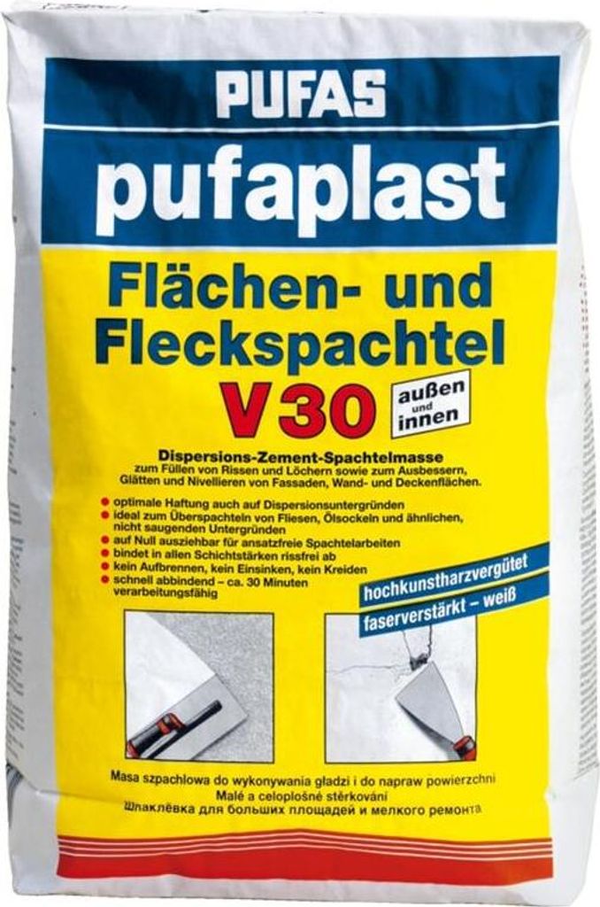 pufaplast Flächenspachtel und Fleckspachtel V 30 - 25kg