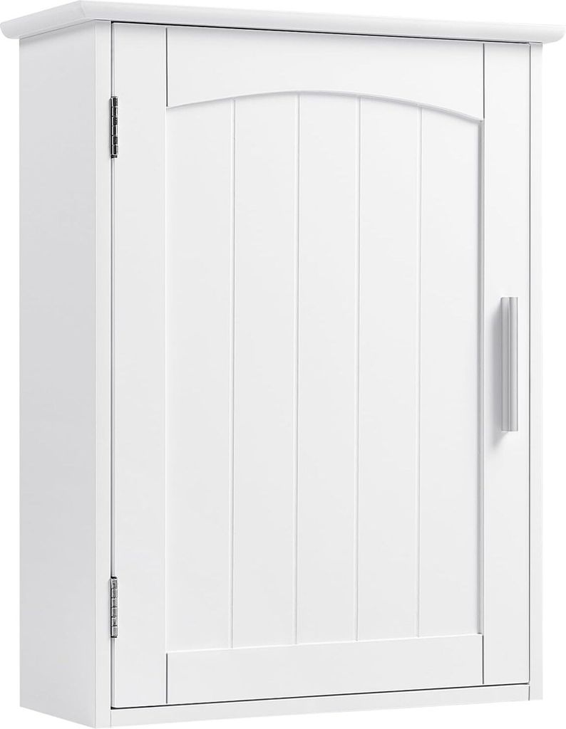 EUGAD Wandschrank mit Tür&verstellbare Ablage, Weiß, 40x52x18cm